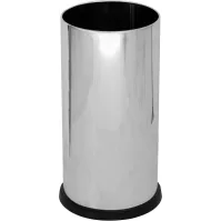 Schirmständer aus poliertem Edelstahl, 24 x 24 x 49 cm, mit wasserdichter Ablage.