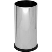 Polished stainless steel umbrella stand 24x24x49 cm with waterproof tray