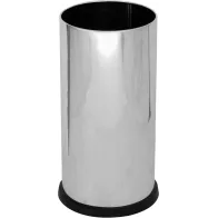 Polished stainless steel umbrella stand 24x24x49 cm with waterproof tray