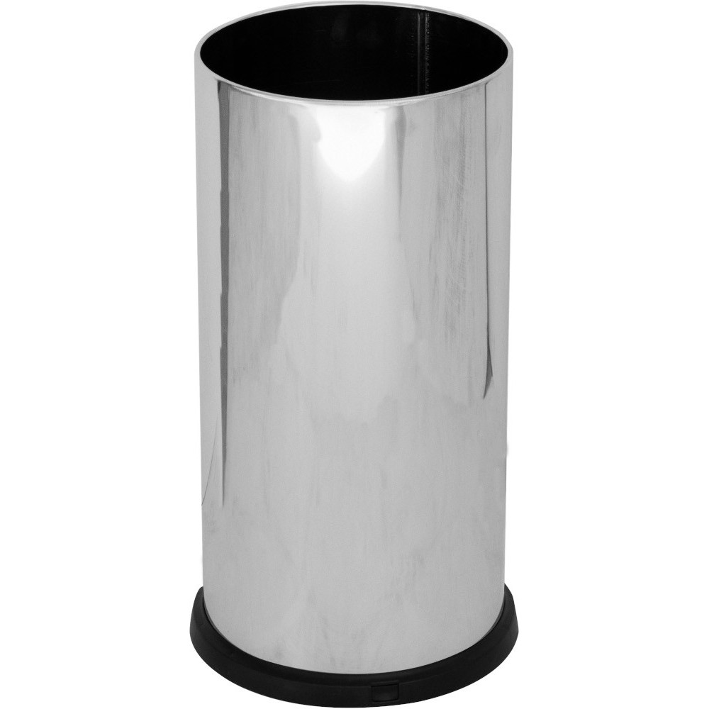 Schirmständer aus poliertem Edelstahl, 24 x 24 x 49 cm, mit wasserdichter Ablage.