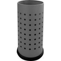 Schirmständer aus perforiertem Stahl, grau, 24 x 48 cm, mit wasserdichter Ablageschale