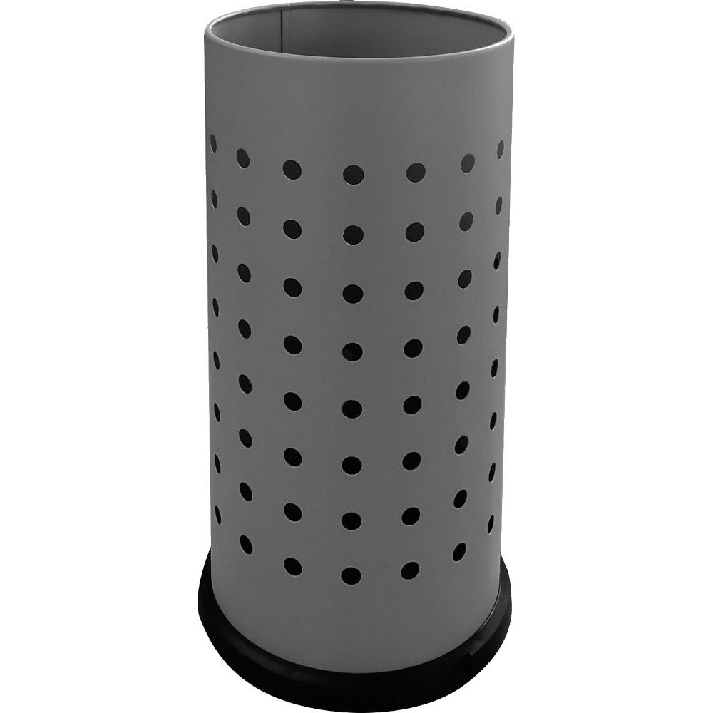 Schirmständer aus perforiertem Stahl, grau, 24 x 48 cm, mit wasserdichter Ablageschale