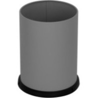 Grey 15-litre steel waste bin with waterproof inner liner for office use