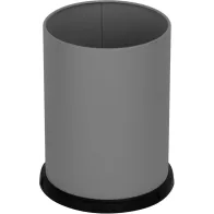 Grey 15-litre steel waste bin with waterproof inner liner for office use