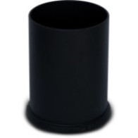 Black steel bin, 15 litres, front view, for office or bathroom