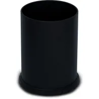 Black steel bin, 15 litres, front view, for office or bathroom