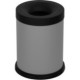 Grey 15-litre fireproof waste bin, front view, office