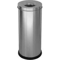 25-litre stainless steel fireproof bin, front view, office