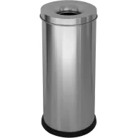 25-litre stainless steel fireproof bin, front view, office