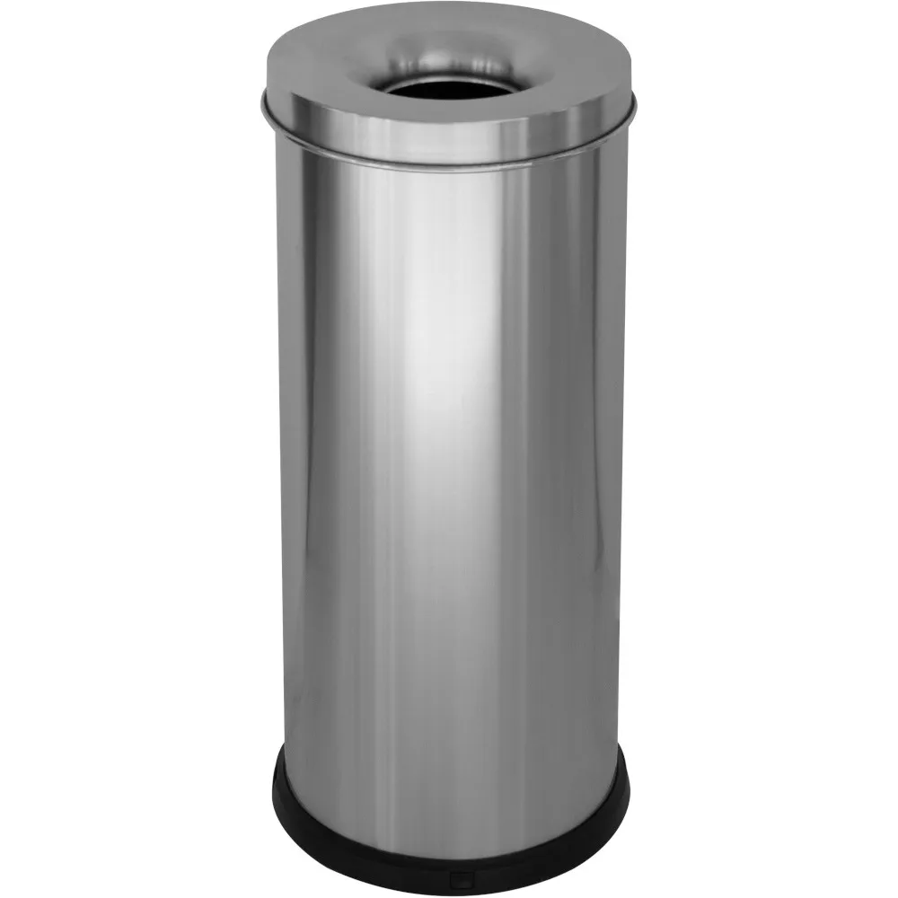 25-litre stainless steel fireproof bin, front view, office