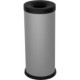 Grey 25-litre fireproof bin, front view, office