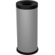 Grey fireproof bin, 65 litres, front view, office