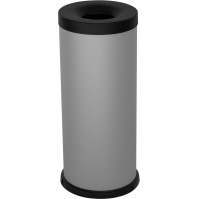 Grey fireproof bin, 65 litres, front view, office
