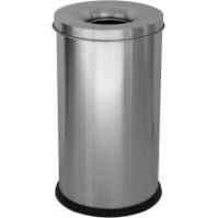 75-litre stainless steel fireproof waste bin, front view, office