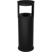 25-litre black sand ashtray/basket, front view, steel