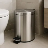 12-litre stainless steel pedal bin with rear handle