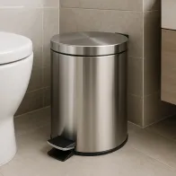 12-litre stainless steel pedal bin with rear handle