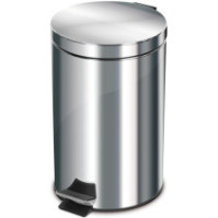 12-litre stainless steel pedal bin with handle