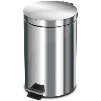 12-litre stainless steel pedal bin with handle