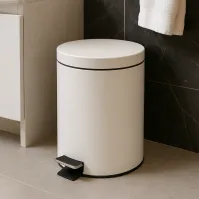 White round 12-litre pedal bin with removable bucket
