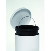 Round 12-litre white plastic bin with removable bucket