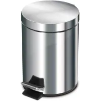 5-litre stainless steel pedal bin with removable bucket