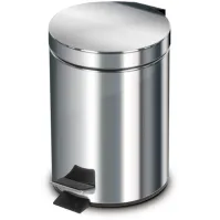Set of 6 compact and practical 3-liter stainless steel pedal bins