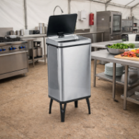 40-litre collapsible stainless steel kitchen bin with automatic sensor