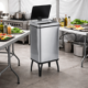 60-litre collapsible stainless steel kitchen bin with sensor