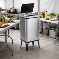 60-litre collapsible stainless steel kitchen bin with sensor