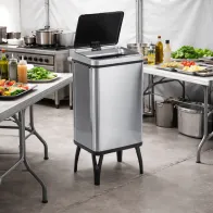 60-litre collapsible stainless steel kitchen bin with sensor