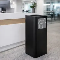 60-Liter-Empfangsmülleimer in Schwarz