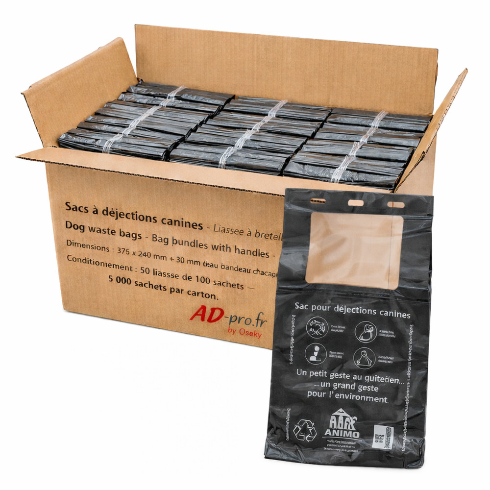 Bundle of Animo Concept recycled dog waste bags, 37x24 cm