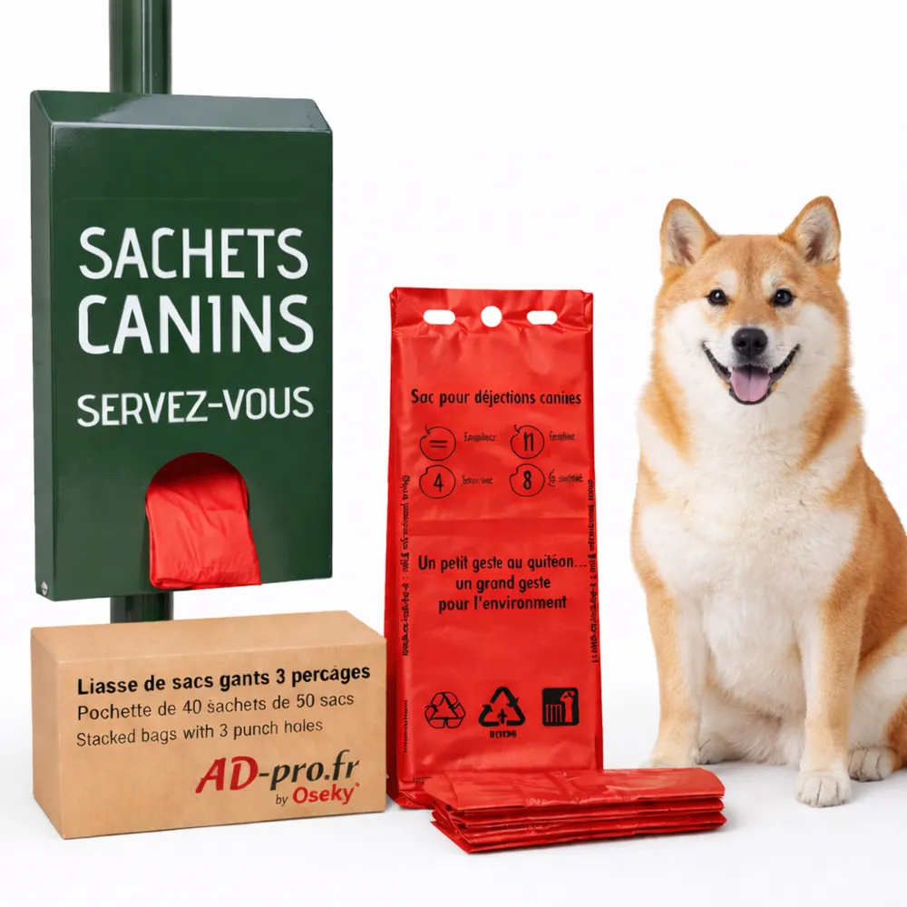 Animo Concept 20 red glove bags, 5x35.5 cm, for dog hygiene