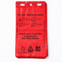 Animo Concept red glove bags, 20x35 cm, made of material for dog hygiene