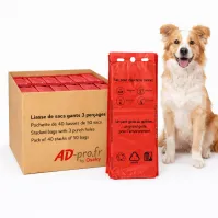 Animo Concept red glove bags for dog hygiene, 20x35 cm