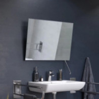 Ruke basic tilting mirror for people with reduced mobility (PRM), 36 cm, stainless steel handle
