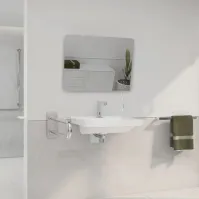 Ruke 3 6 cm neigbarer Spiegel für Menschen mit eingeschränkter Mobilität mit ergonomischem Edelstahlgriff