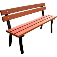 3-seater park bench in chestnut wood with black frame