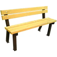 Pardubice 3-seater park bench, chestnut wood, steel