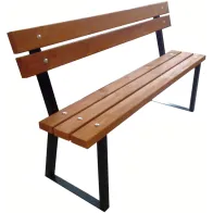 P?erov 5 urban bench in chestnut wood, 150 cm, for outdoor use