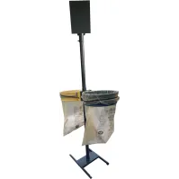 A4 vertical grey panel made of robust material for bin bag holders