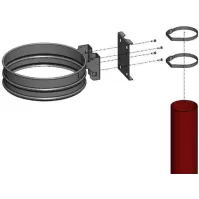 Galvanized fixing for Ø60 mm post, Guéry bin bag support