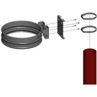 Galvanized fixing for Ø60 mm post, Guéry bin bag support