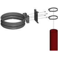 Galvanized fixing for Ø60 mm post, Guéry bin bag support