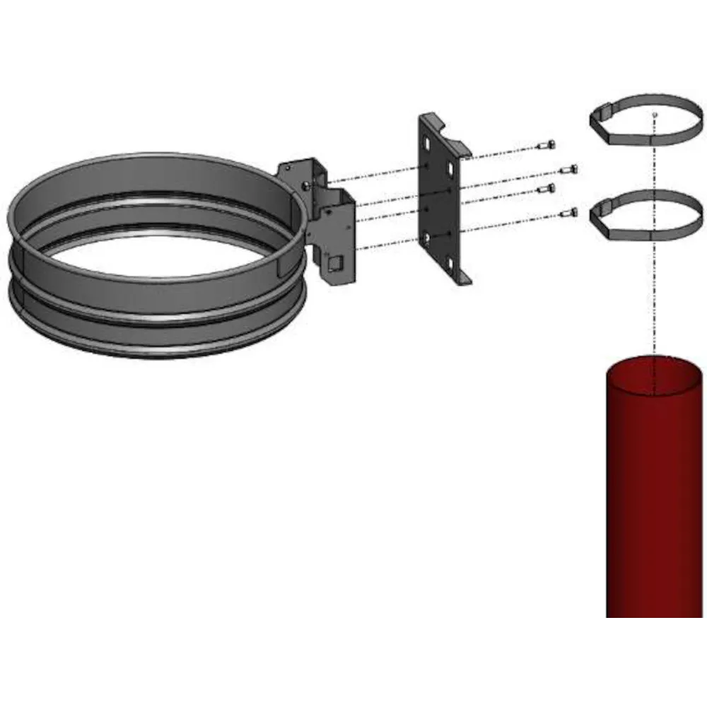 Galvanized fixing for Ø60 mm post, Guéry bin bag support