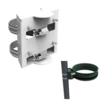 Galvanized fixing for Guery bin bag support post, variable diameter