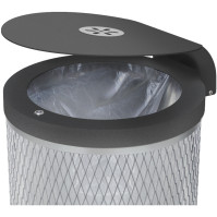 Marseille circular bin 120L with roof and ashtray