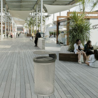 Korb Marseille rund 90L mit Dach und Aschenbecher