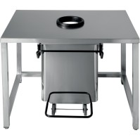Mobile pedal bin with central opening 70 litres
